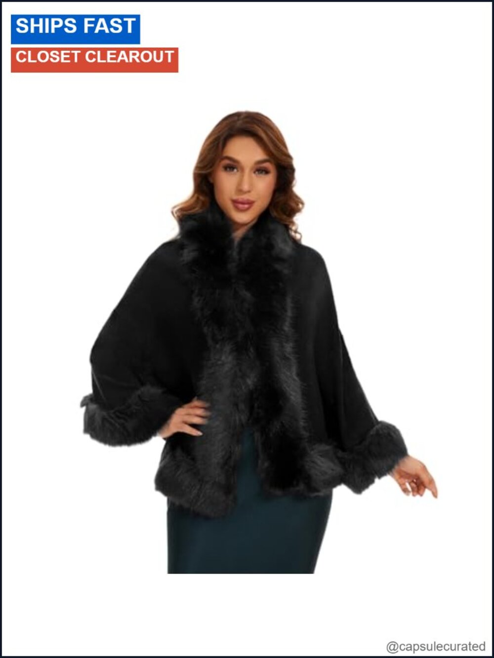 Faux Fur Shawl Bridal Wrap Wedding Faux Fur Cape One Size